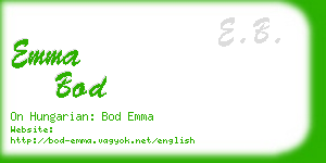 emma bod business card